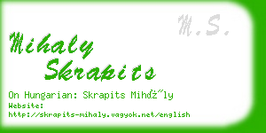mihaly skrapits business card